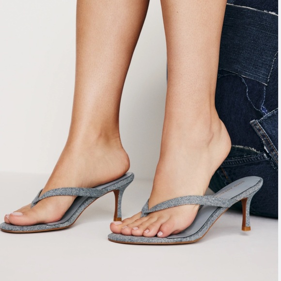 Good American Shoes - GOOD AMERICAN denim mule sandal in indigo 8.5